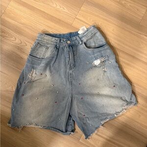 Aelfric Eden Blue Distressed Jean Shorts